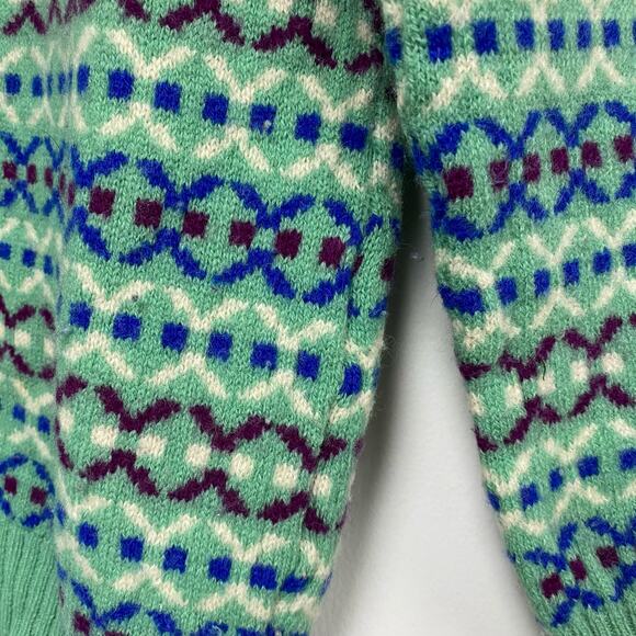 Vintage Leie.s Mens Print Knit Pullover Fuzzy Knit Sweater - Picture 2 of 5